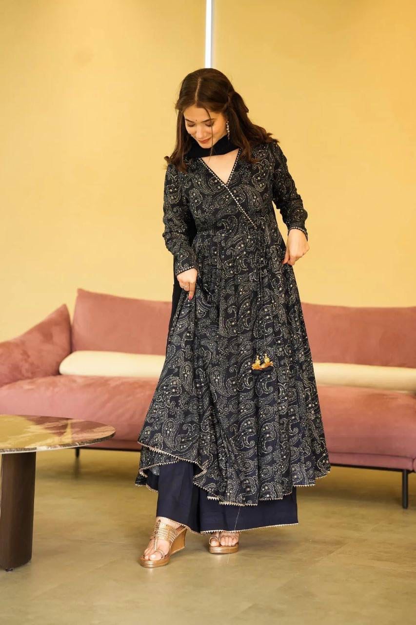 Beautiful n elegant RAYON Fully Stitched Ready to Wear Anarkali