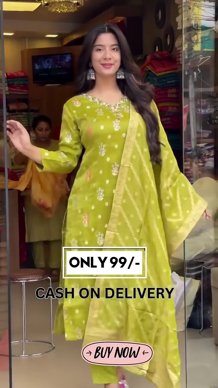 Ethnic Motifs Embroidered Regular Kurta with Trouser & Dupatta