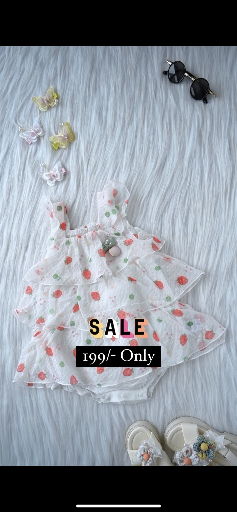 White Printed Skirt For Kids On Sale